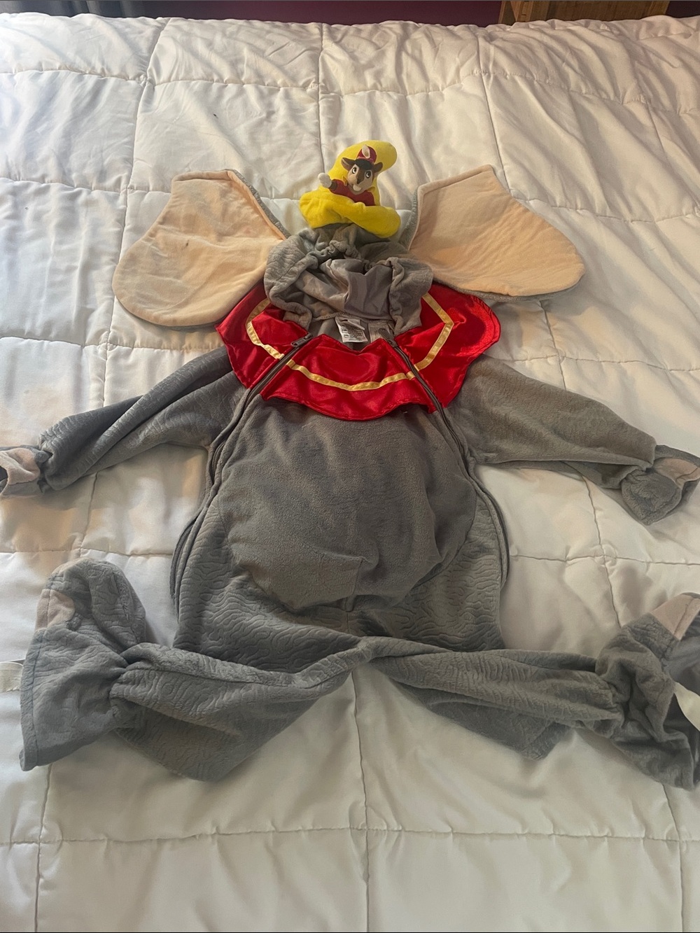Disney Gray Elephant Costume with Red and Yellow Circus Collar 24 month Vintage